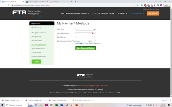Manage payment add card actual