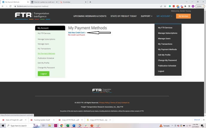 Manage payment add card